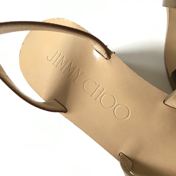 Jimmy Choo Leather Star Studded Wrap Sandals Womens 36.5 Brown Block Heels Shoes - Picture 10 of 13